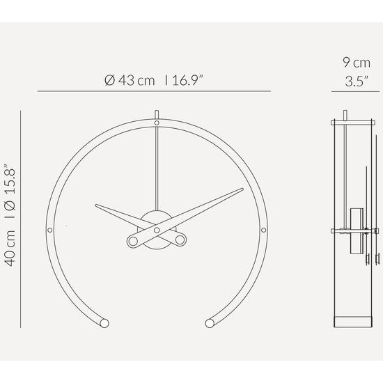 Designové stolní hodiny Nomon Omega Gold 43 cm