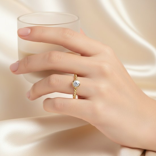 MINET Luxusní zlatý prsten s bílým zirkonem Au 585/1000 JMG0243XGR