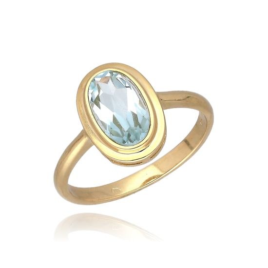 MOISS prsten ze žlutého zlata TOPAZ