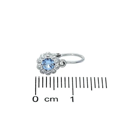 Zlaté 585/1000 dětské náušnice z bílého zlata kytičky se zirkonem 6040AB