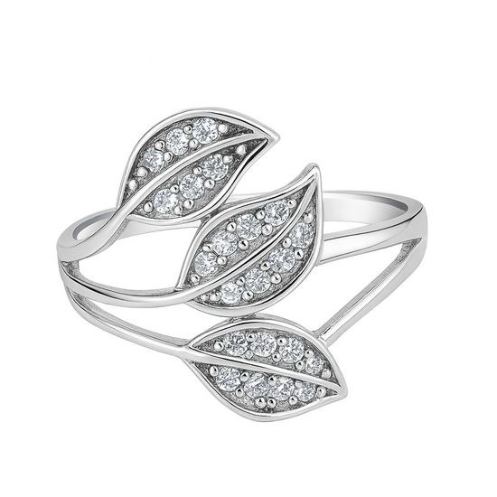 Zlatý 585/1000 prsten z bílého zlata se zirkony 1816