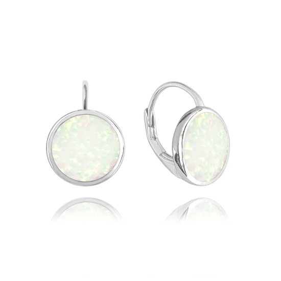 MINET Stříbrné náušnice s bílými opály