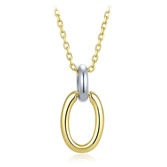 MINET Elegantní dvoubarevný stříbrný 925/1000 náhrdelník JMAS0361BN45