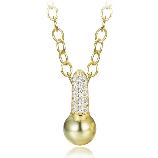 MINET Elegantní pozlacený stříbrný náhrdelník se zirkonem