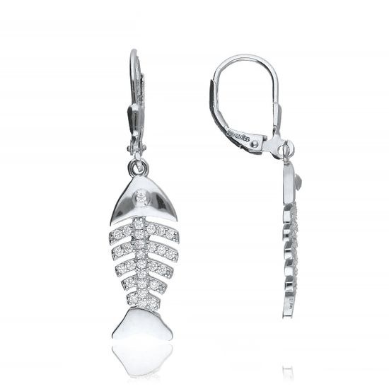 MOISS stříbrné náušnice RYBA