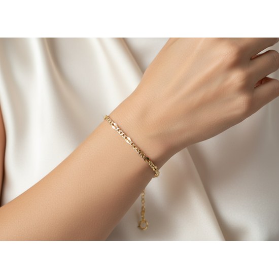 Zlatý 585/1000 náramek broušené figaro 1159