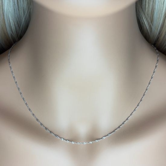 Zlatý 585/1000 řetízek z bílého zlata singapur 1479