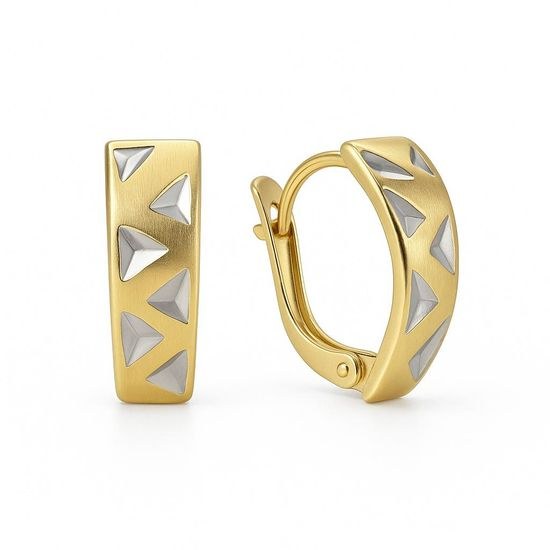 Zlaté 585/1000 náušnice vícebarevné