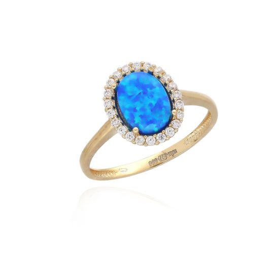 MOISS prsten ze žlutého zlata OPÁL