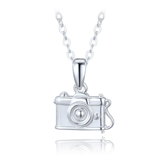 MINET Stříbrný náhrdelník fotoaparát