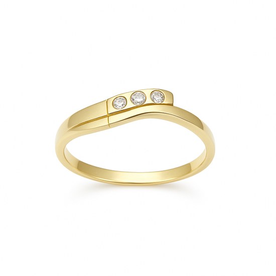 Zlatý 585/1000 prsten se zirkony 5013