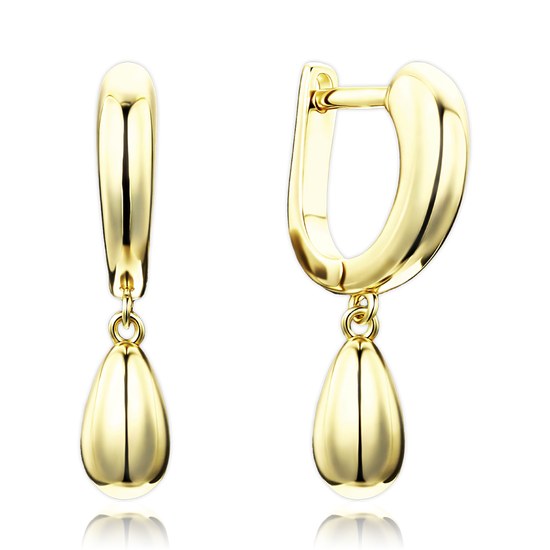 MINET Elegantní pozlacené stříbrné náušnice