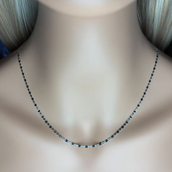 Zlatý 585/1000 řetízek z bílého zlata žiletkový 1238