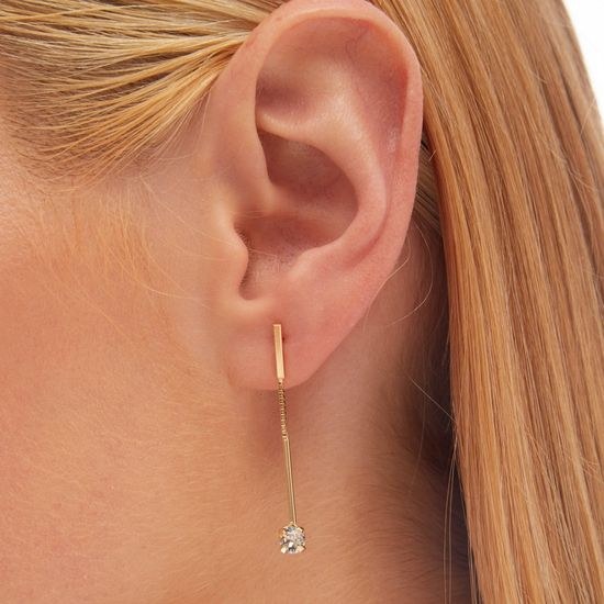 Stříbrné zlacené náušnice Victoria Cruz A3265-07DT