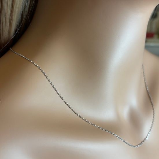 Zlatý 585/1000 řetízek z bílého zlata anker 1318