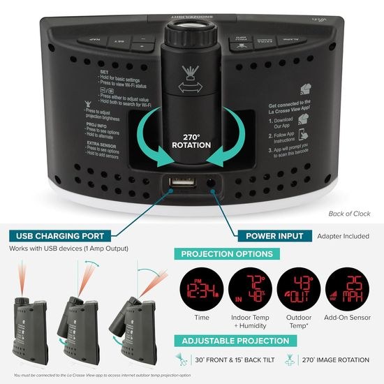 TFA 35.8002.01 - Bezdrátový WiFi budík s projekcí VIEW SHOW