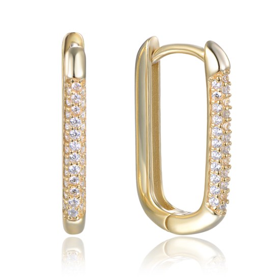 MINET Pozlacené stříbrné náušnice se zirkony v italském stylu