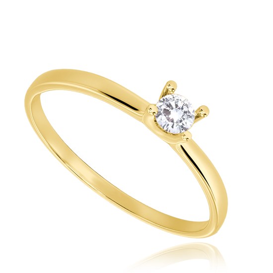 MINET Zásnubní zlatý prsten s bílým zirkonem Au 585/1000 vel. 51 - 0,75g