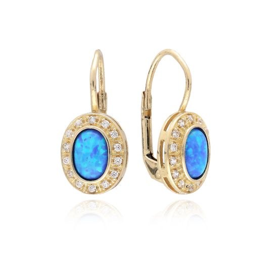 MOISS náušnice ze žlutého zlata OPÁL