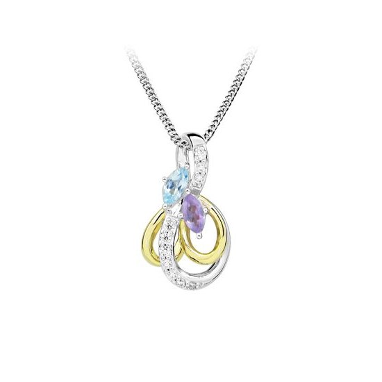 MOISS stříbrný přívěsek TOPAZ, AMETYST