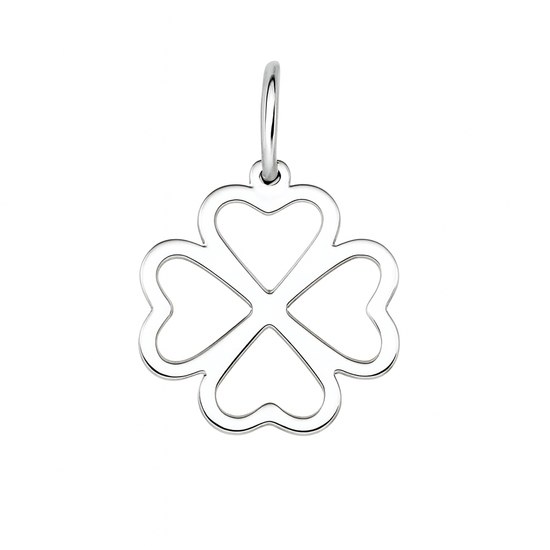 Zlatý 585/1000 přívěs z bílého zlata Čtyřlístek TU-4057