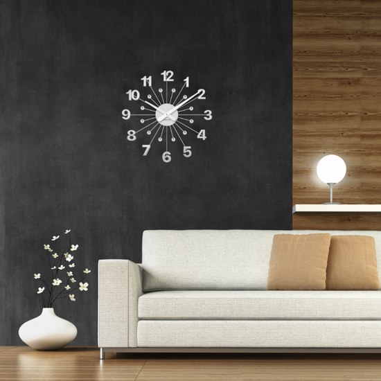 Lavvu LCT5010 - Stříbrné hodiny s kameny Nuance vyrobené v Čechách o průměru 49cm