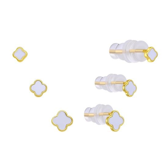 MOISS stříbrné náušnice SRDCE 3-6mm - sada 3 kusů