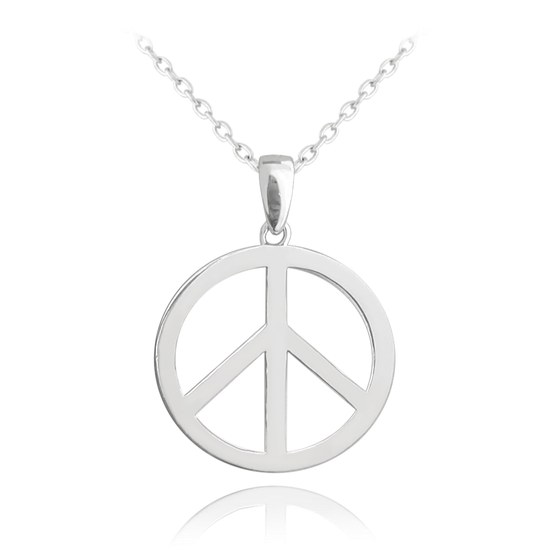 MINET Stříbrný 925/1000 náhrdelník PEACE JMAN0396SN50