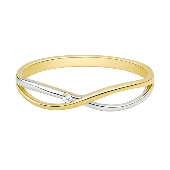 Zlatý 585/1000 prsten se zirkonem TU-5013