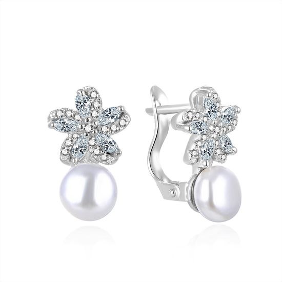 MOISS stříbrné náušnice KVĚTINA