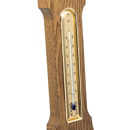Barometr s teplměrem a vlhkoměrem na dřevěné podložce 6699-34