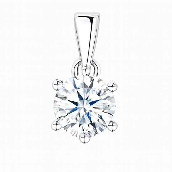 Zlatý 585/1000 přívěs z bílého zlata se zirkonem TU-4063