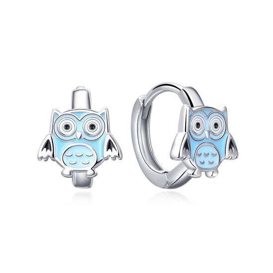 MOISS dětské stříbrné náušnice SMALT SOVA