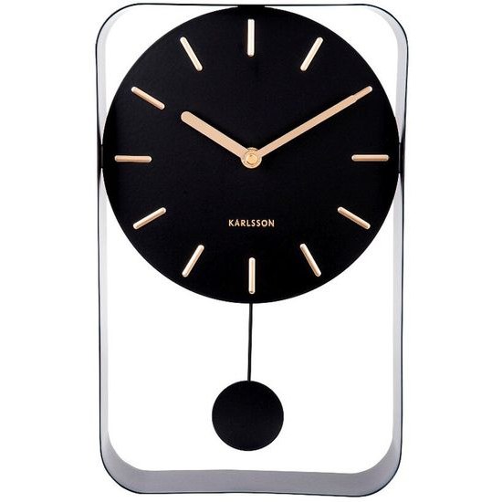 Designové kyvadlové nástěnné hodiny KA5796BK Karlsson 33cm
