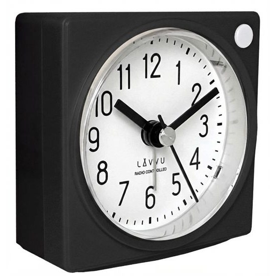 Lavvu LAR3021 - Černý rádiem řízený budík s funkcí STOP Second Hand - 3 ROKY ZÁRUKA!