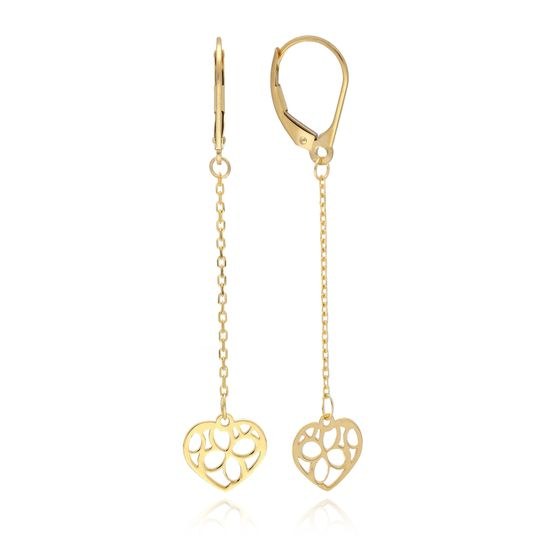MOISS náušnice ze žlutého zlata SRDCE