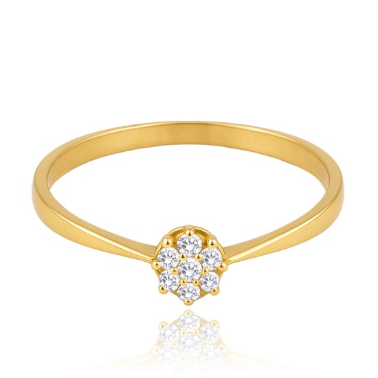 MINET Luxusní zlatý prsten s bílými zirkony Au 585/1000 JMG0079WGR