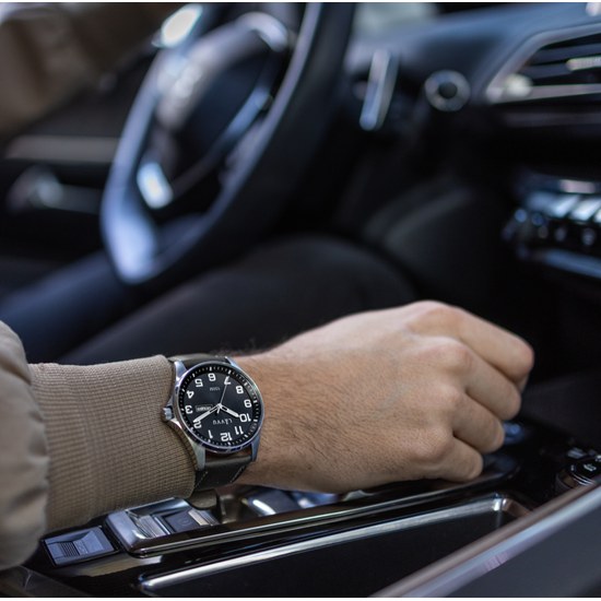 Ocelové pánské hodinky LAVVU LWM0145 BERGEN Black / Top Grain Leather