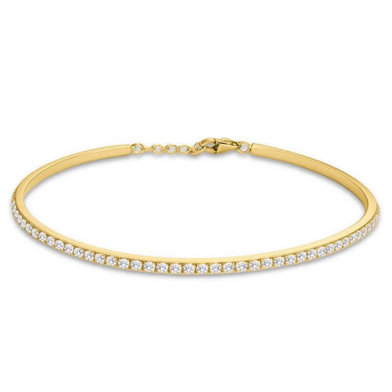 MINET Luxusní zlatý náramek s bílým zirkonem Au 585/1000 3,90g