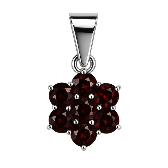 Stříbrný přívěs Kytička s Granáty