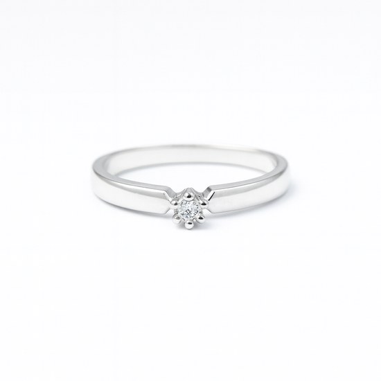 Zlatý 585/1000 prsten z bílého zlata s briliantem 416.9018 0,05ct