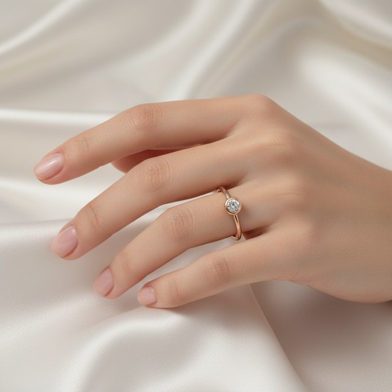 Zlatý prsten z růžového zlata se zirkonem