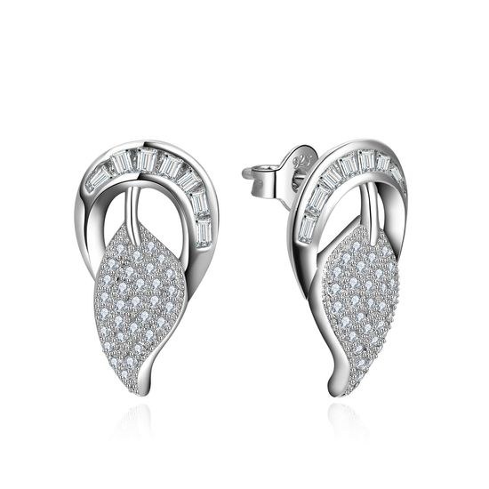 MOISS stříbrné náušnice LIST