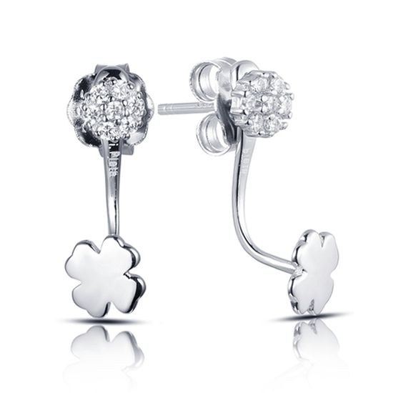 MOISS stříbrné náušnice ČTYŘLÍSTEK