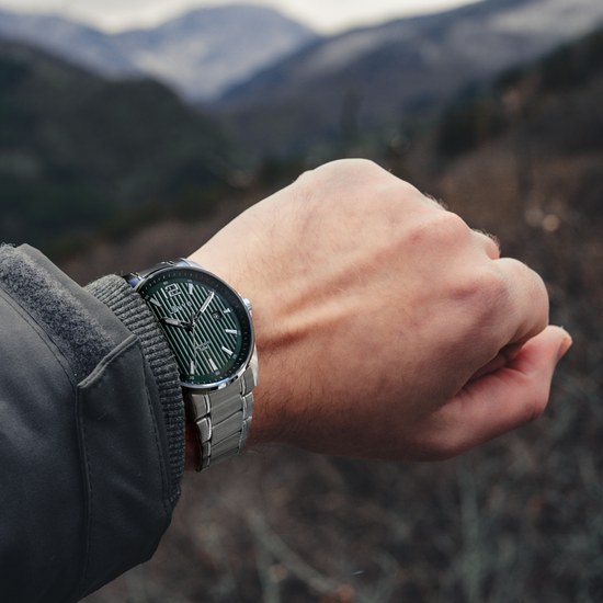 LAVVU Pánské hodinky se safírovým sklem NORDKAPP Green LWM0167