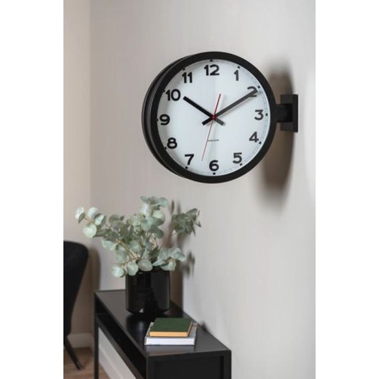 Oboustranné nástěnné hodiny KA5966WH Karlsson 38cm