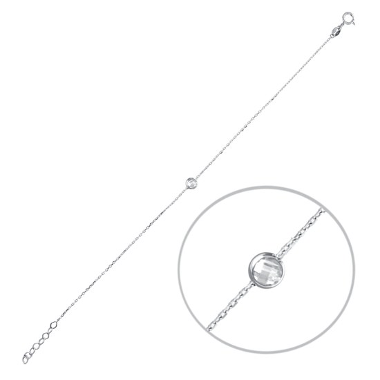 MINET Elegantní náramek z bílého zlata s bílým zirkonem Au 585/1000 0,80g