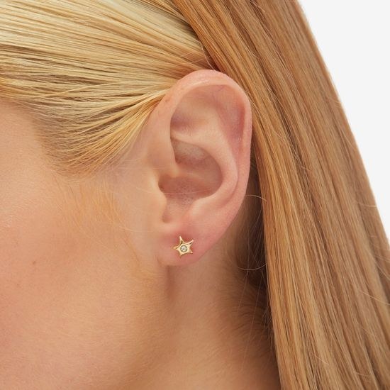 Stříbrné zlacené náušnice Victoria Cruz A3471-07DT