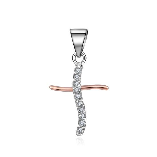 MOISS stříbrný přívěsek KŘÍŽ ROSE