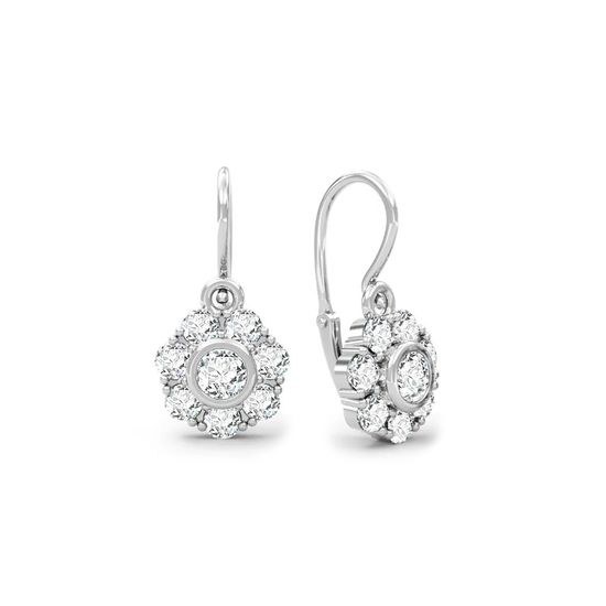 MOISS dětské náušnice z bílého zlata KVĚTINA